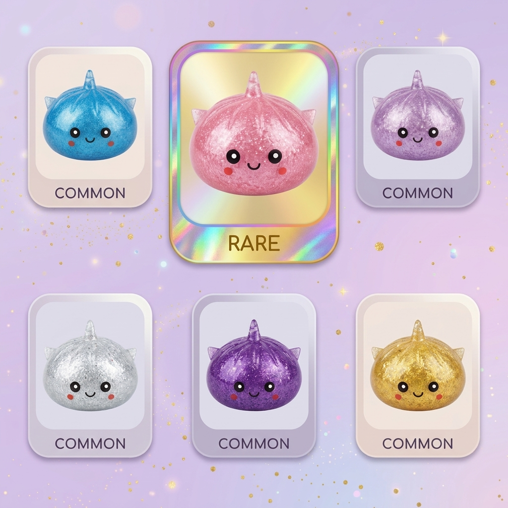Mystery Dumpling Squishy Glitter Enhörning — i klämmet, mjukt slow-rise-skum
