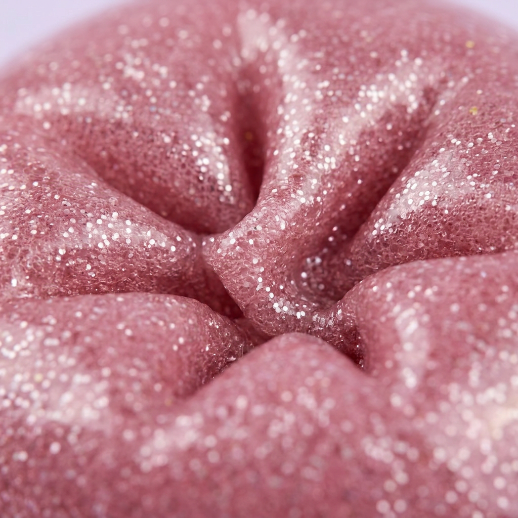 Mystery Dumpling Squishy Glitter Enhörning — närbild på strukturen