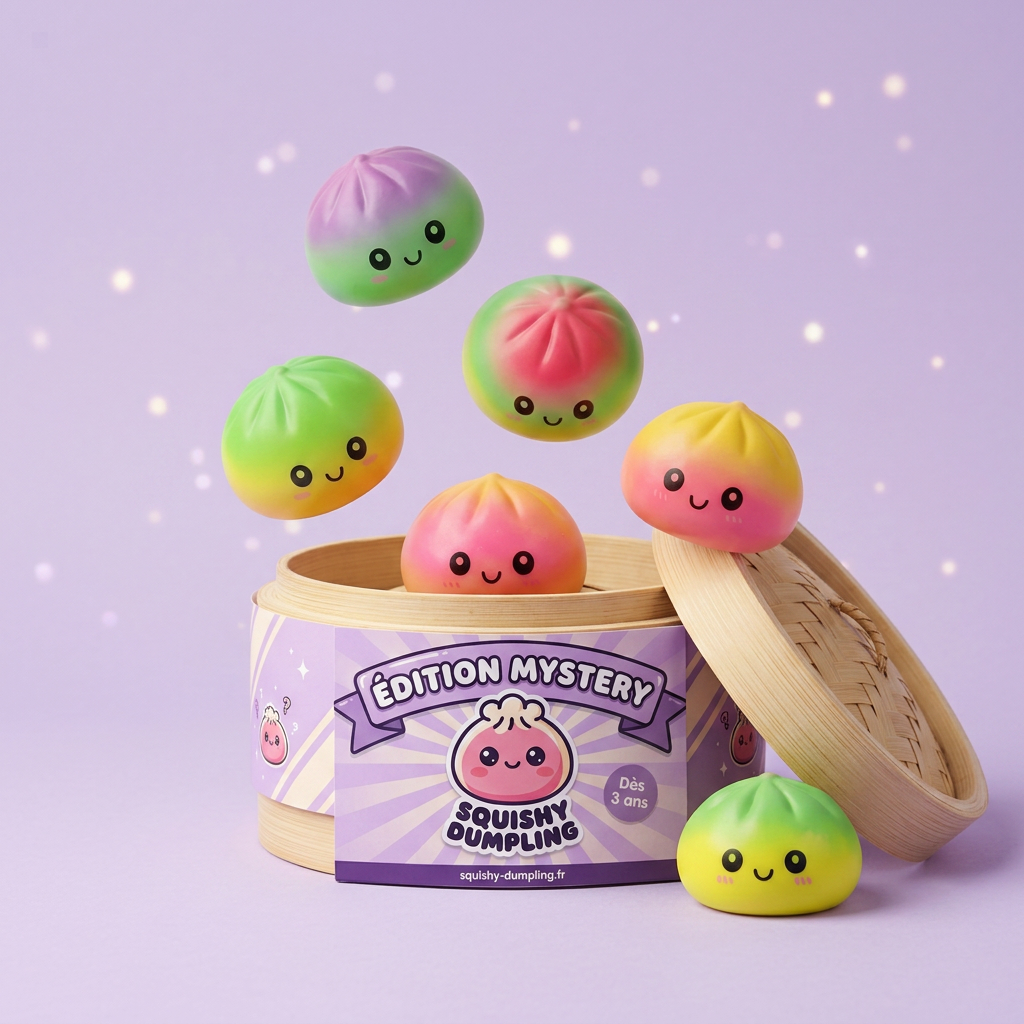 Dumpling Squishy Ombre Mystery Överraskningsask — i klämmet, mjukt slow-rise-skum