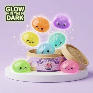 Dumpling Squishy Mystery Glow in the Dark Glitter Nattlampa — i klämmet, mjukt slow-rise-skum