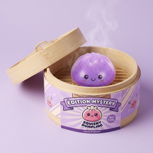 Dumpling Squishy Mystery Glow in the Dark Glitter Nattlampa i sin bambu-ångkorg