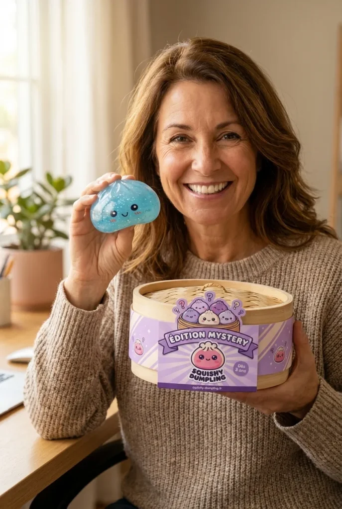 Dumpling Squishy Mystery Glow in the Dark Glitter Nattlampa med sin ask