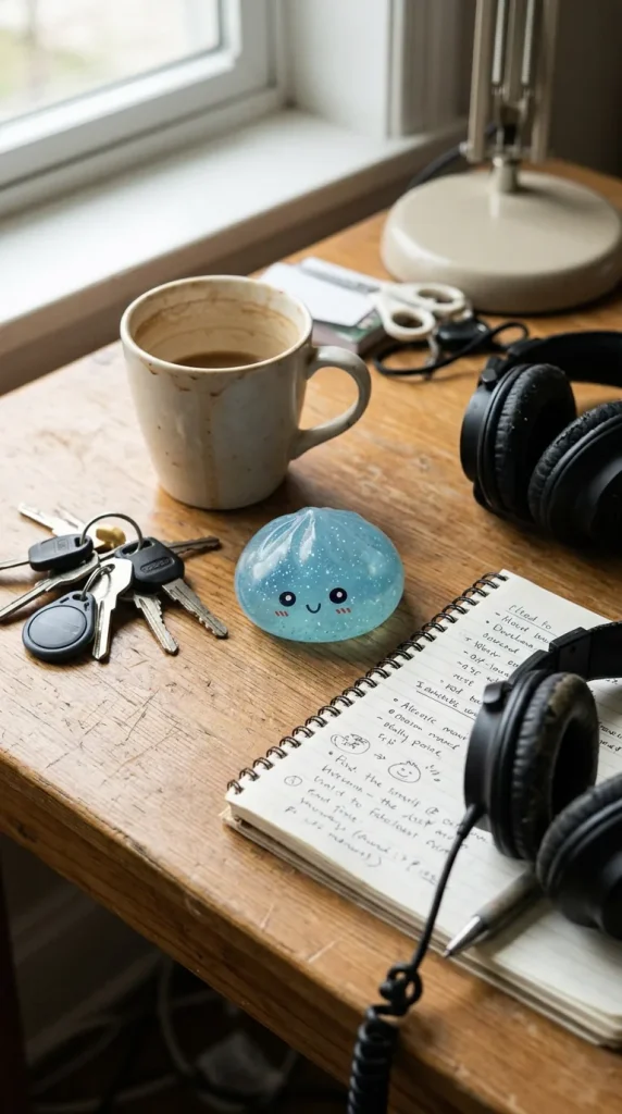 Dumpling Squishy Mystery Glow in the Dark Glitter Nattlampa på skrivbordet