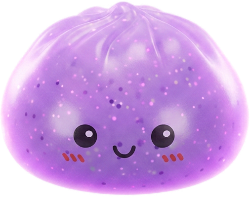 Dumpling Squishy Mystery Glow in the Dark Glitter Nattlampa — i klämmet, mjukt slow-rise-skum