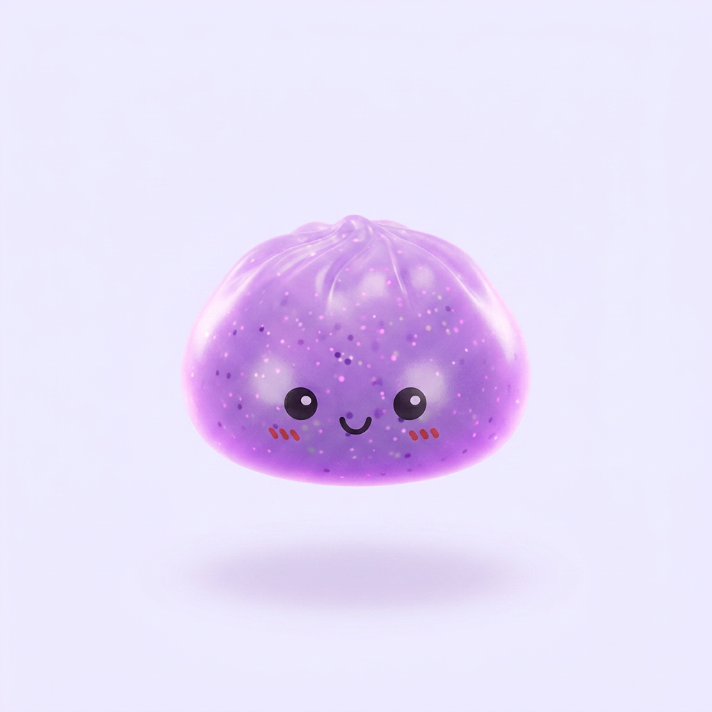 Dumpling Squishy Mystery Glow in the Dark Glitter Nattlampa — i klämmet, mjukt slow-rise-skum