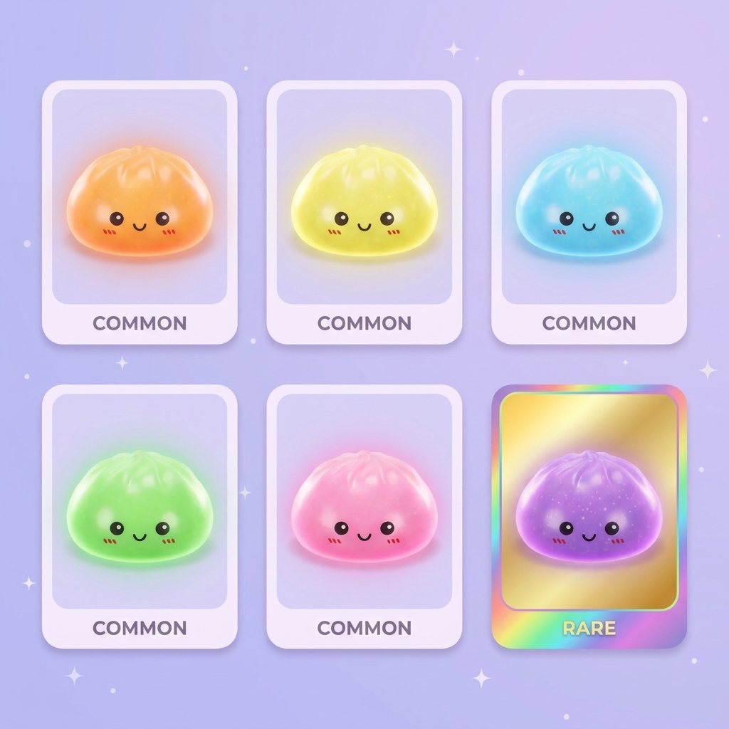 Dumpling Squishy Mystery Glow in the Dark Glitter Nattlampa — i klämmet, mjukt slow-rise-skum