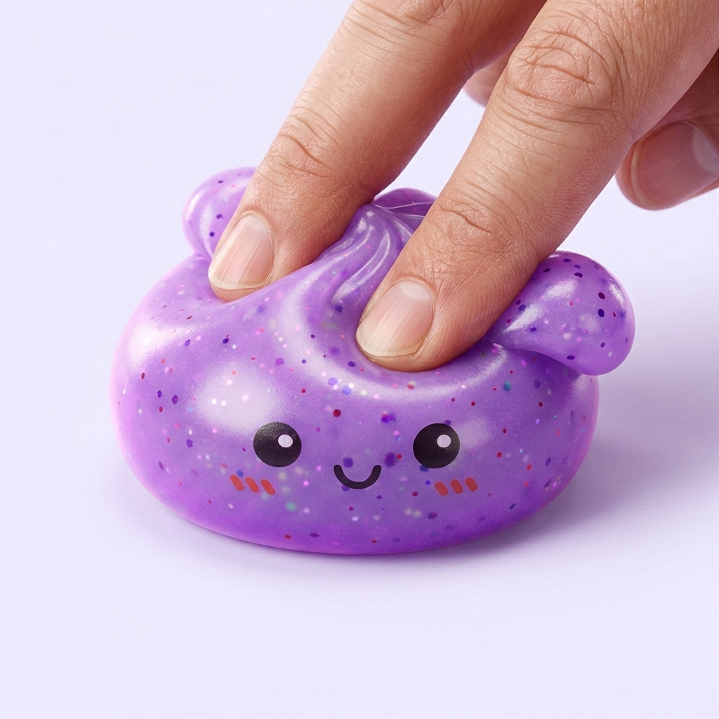 Dumpling Squishy Mystery Glow in the Dark Glitter Nattlampa — slow-rise-effekt, skummet återtar långsamt sin form