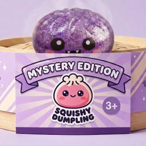 Squishy Dumpling Mystery Halloween Överraskningsbox i sin bambu-ångkorg