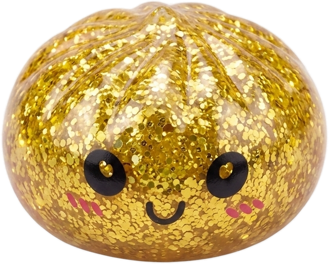 Squishy Dumpling Mystery Glitter Miniset 3-pack — i klämmet, mjukt slow-rise-skum