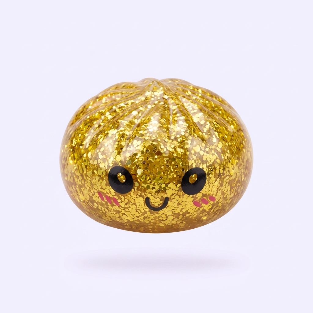 Squishy Dumpling Mystery Glitter Miniset 3-pack — i klämmet, mjukt slow-rise-skum