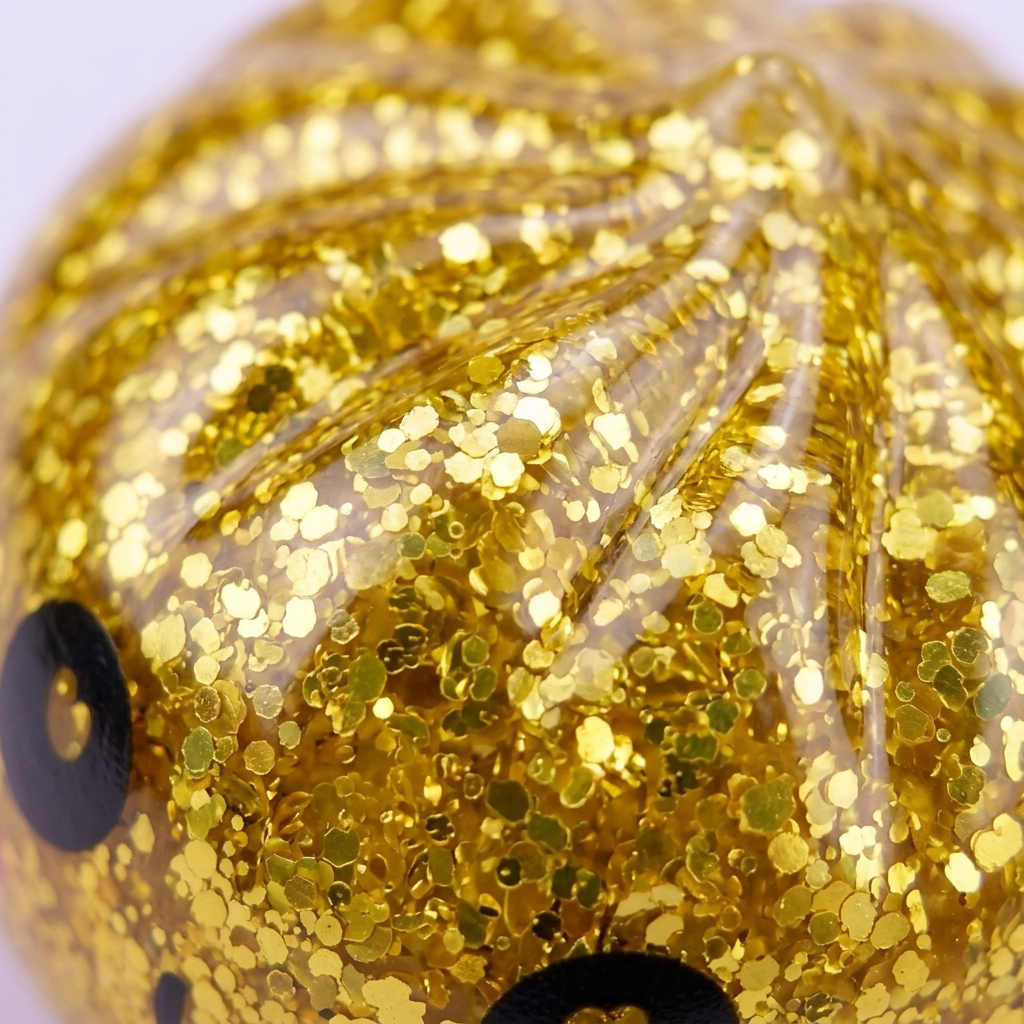 Squishy Dumpling Mystery Glitter Miniset 3-pack — närbild på strukturen