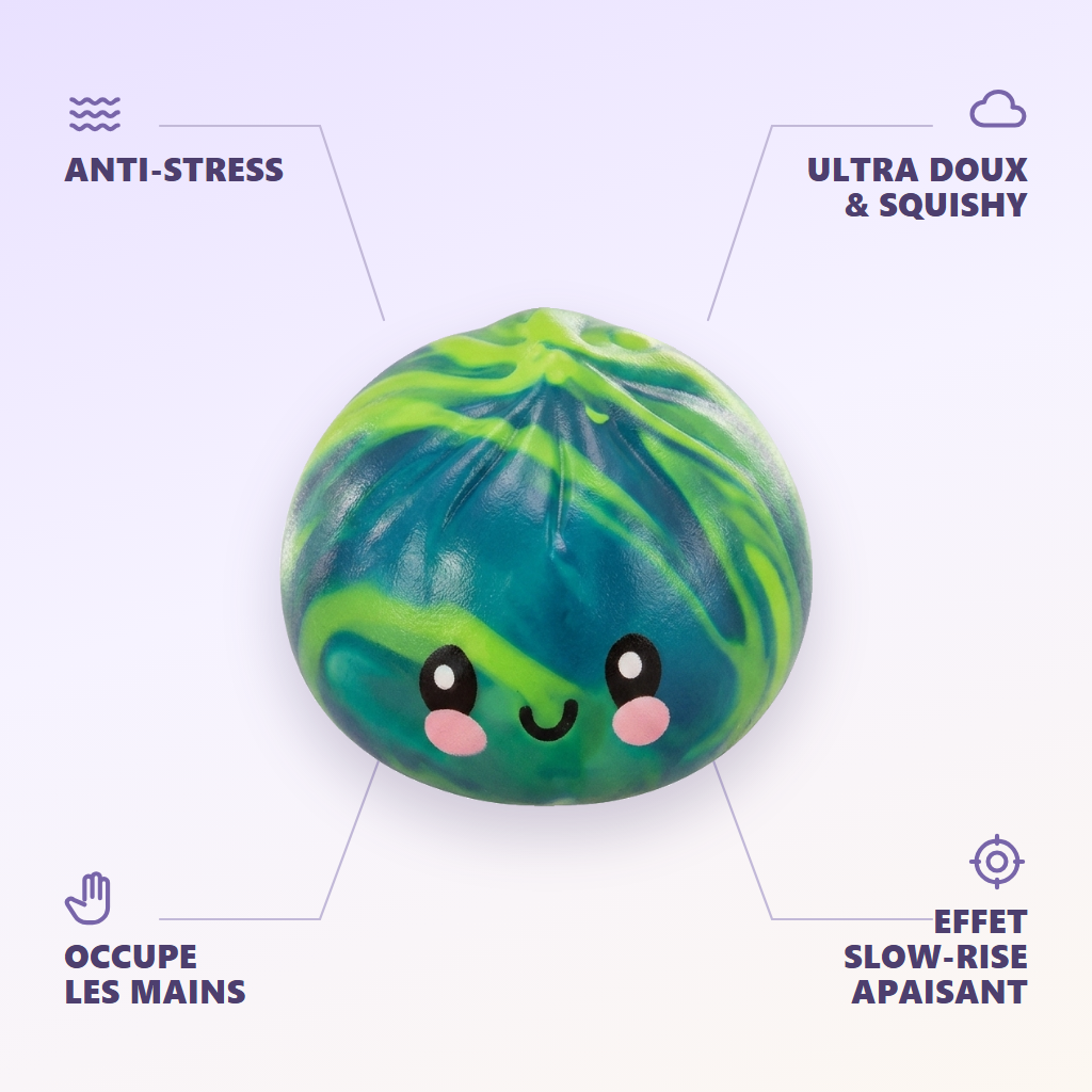 Dumpling Squishy Mystery Tie Dye Mini — dess fördelar