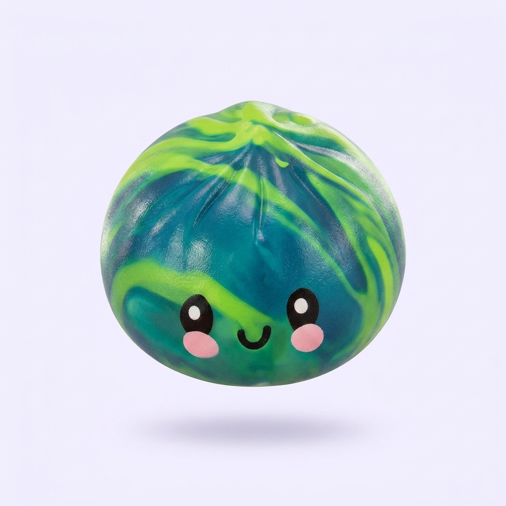 Dumpling Squishy Mystery Tie Dye Mini — i klämmet, mjukt slow-rise-skum