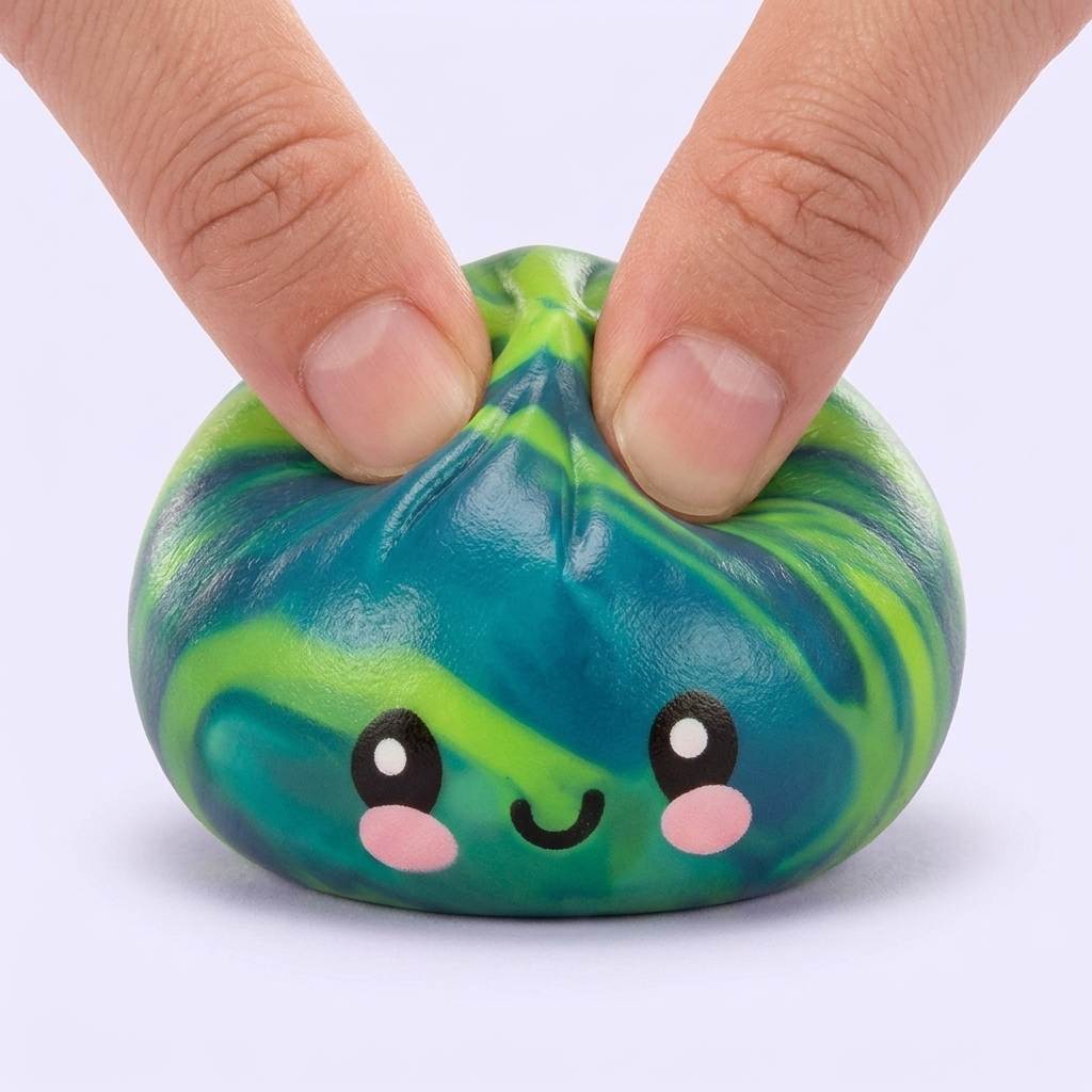 Dumpling Squishy Mystery Tie Dye Mini — i klämmet, mjukt slow-rise-skum
