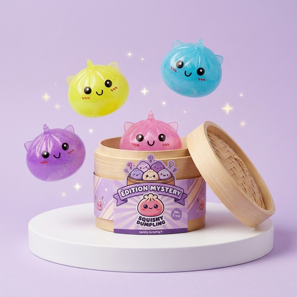 Dumpling Squishy Mystery Unicorn Mini — i klämmet, mjukt slow-rise-skum