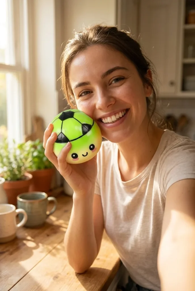 Mystery Dumpling Squishy Fotboll i vardagen
