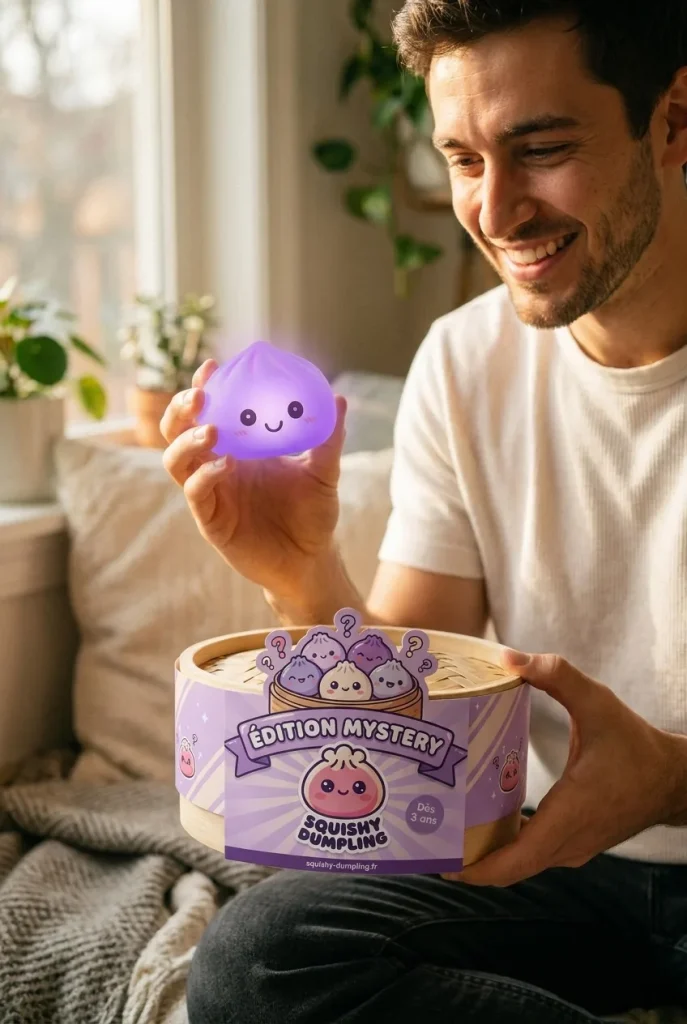 Mystery Squishy Dumpling Nattlampa med sin ask