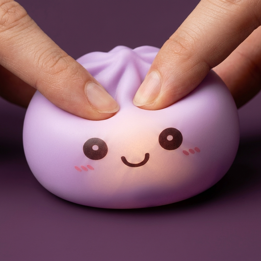 Mystery Squishy Dumpling Nattlampa — slow-rise-effekt, skummet återtar långsamt sin form