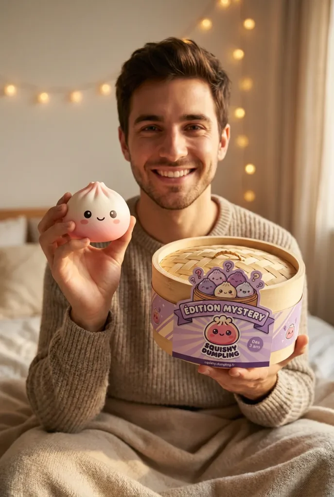 Mystery Dumpling Squishy Sommaredition med sin ask