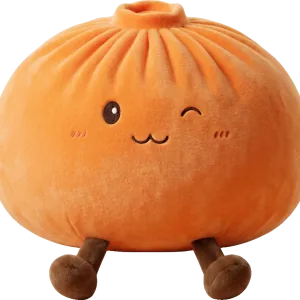 Giant Dumpling Squishy Orange – Mjuk Plyschdumpling — i klämmet, mjukt slow-rise-skum