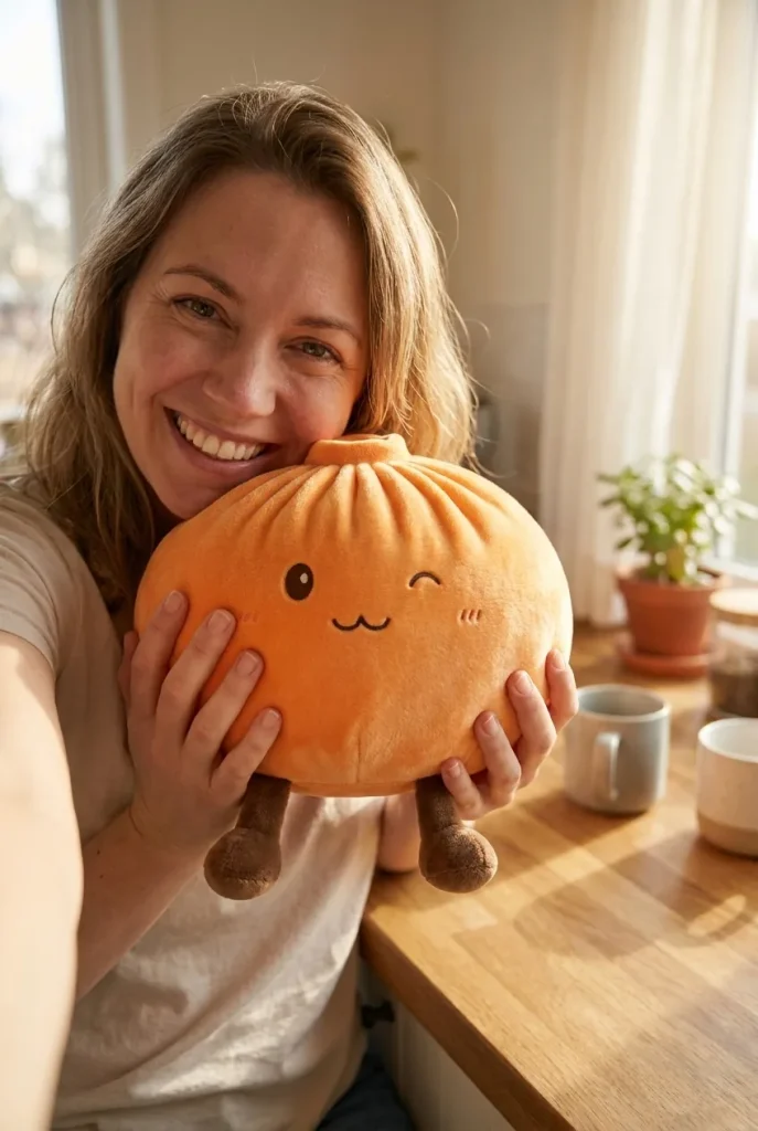 Giant Dumpling Squishy Orange – Mjuk Plyschdumpling i vardagen