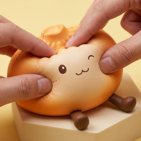 Giant Dumpling Squishy Orange – Mjuk Plyschdumpling — slow-rise-effekt, skummet återtar långsamt sin form