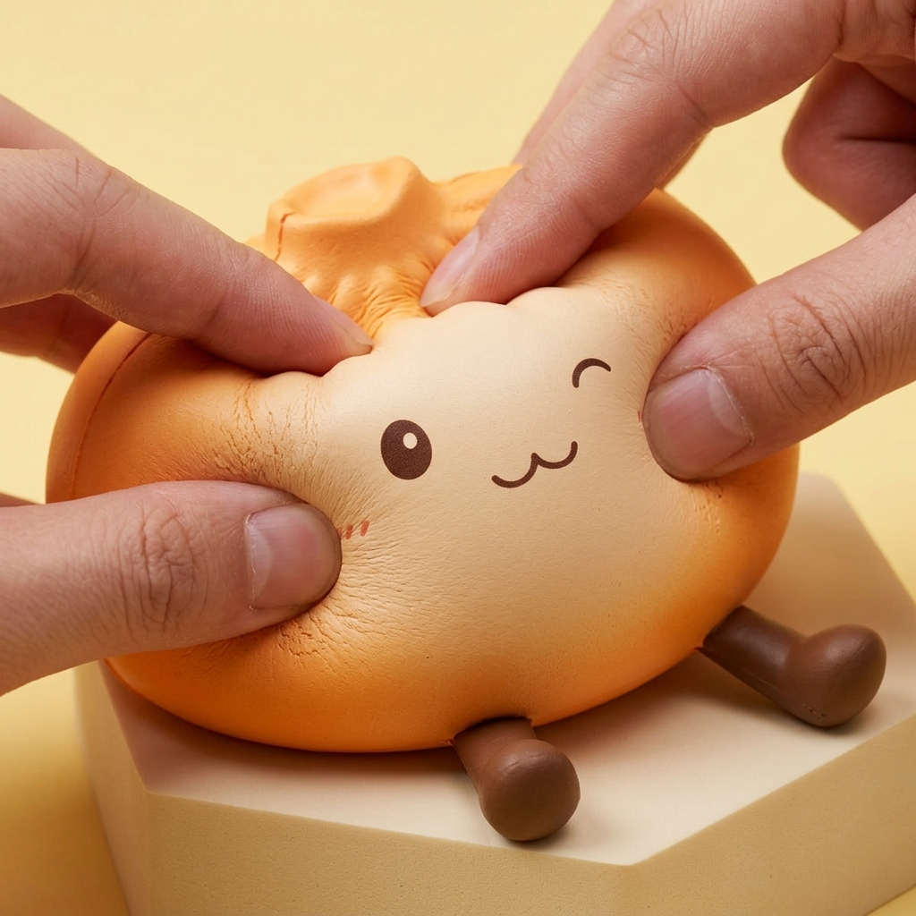 Giant Dumpling Squishy Orange – Mjuk Plyschdumpling — slow-rise-effekt, skummet återtar långsamt sin form