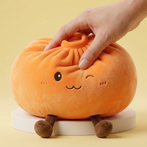 Giant Dumpling Squishy Orange – Mjuk Plyschdumpling — i klämmet, mjukt slow-rise-skum