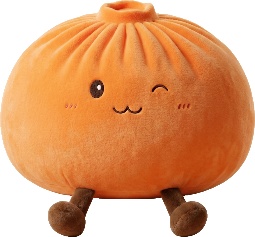 Giant Dumpling Squishy Orange – Mjuk Plyschdumpling — i klämmet, mjukt slow-rise-skum
