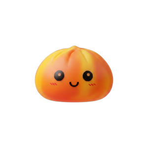 Squishy Dumpling Tie Dye Orange – Marmorerad Antistress — i klämmet, mjukt slow-rise-skum