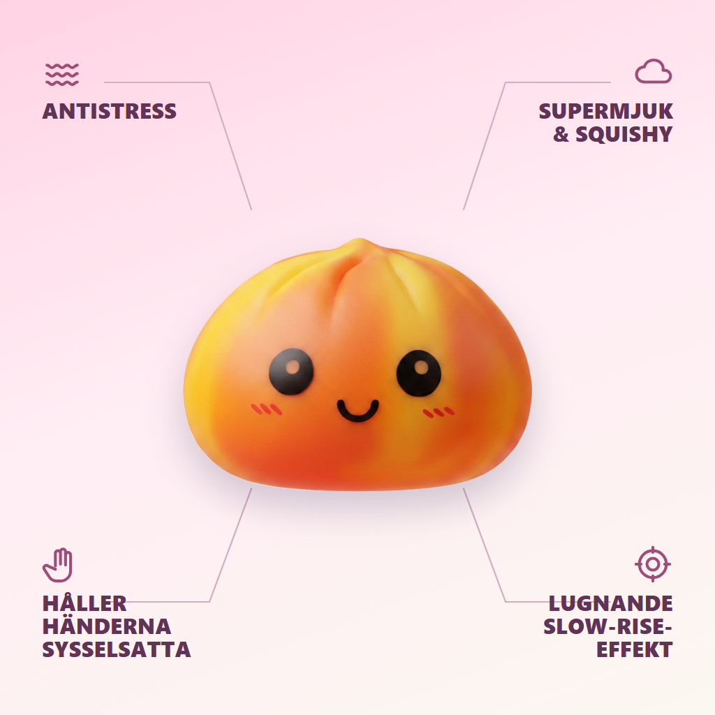 Squishy Dumpling Tie Dye Orange – Marmorerad Antistress — dess fördelar