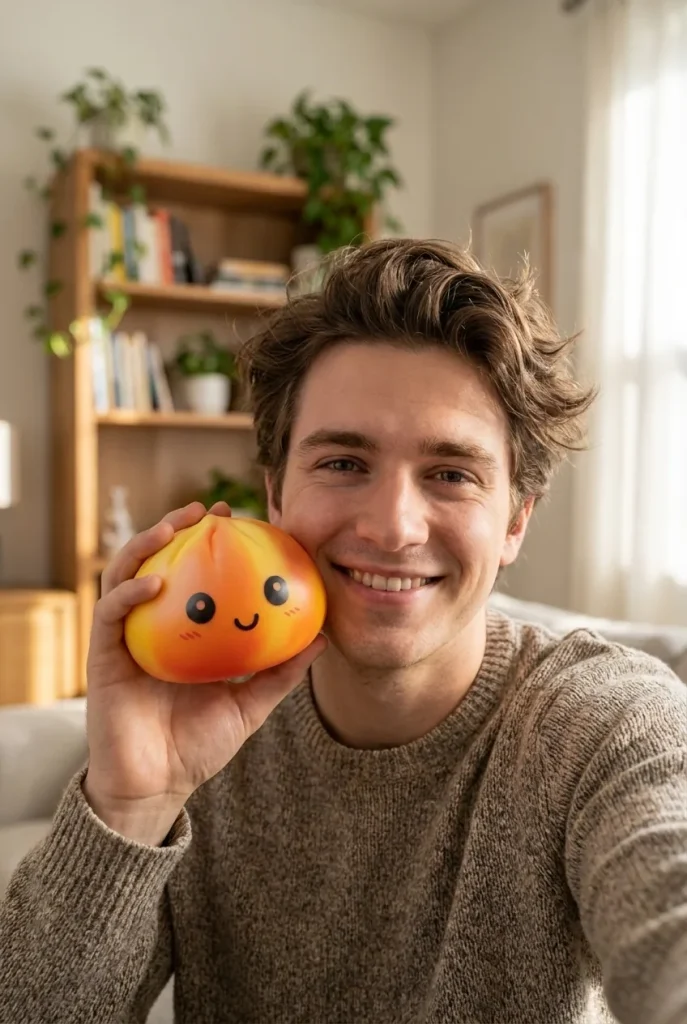 Squishy Dumpling Tie Dye Orange – Marmorerad Antistress i vardagen