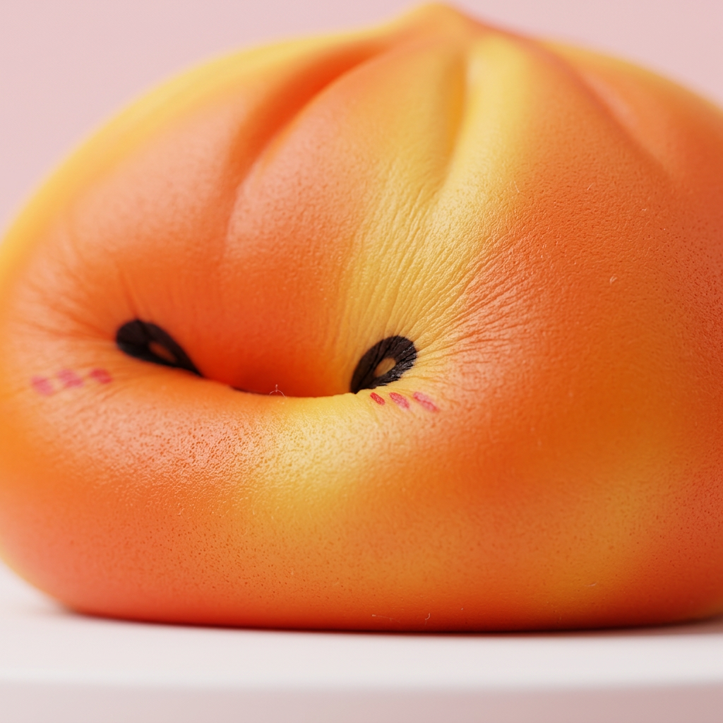 Squishy Dumpling Tie Dye Orange – Marmorerad Antistress — närbild på strukturen