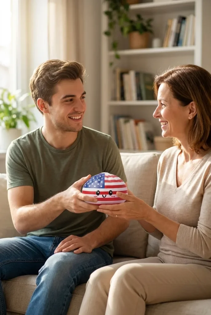 Squishy Dumpling USA Flagg-Squishy som presenttips