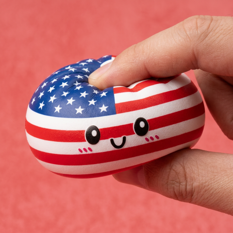 Squishy Dumpling USA Flagg-Squishy — slow-rise-effekt, skummet återtar långsamt sin form