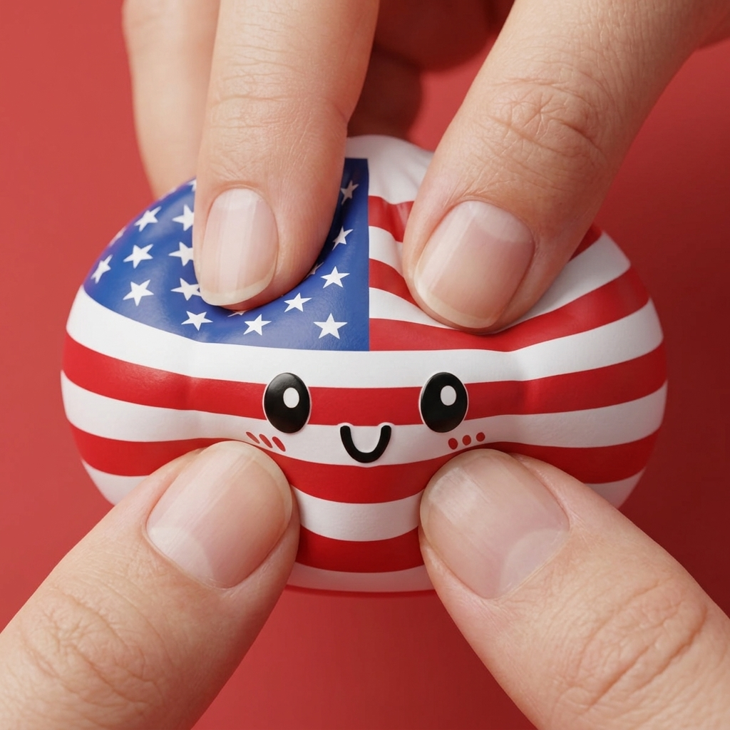 Squishy Dumpling USA Flagg-Squishy — i klämmet, mjukt slow-rise-skum