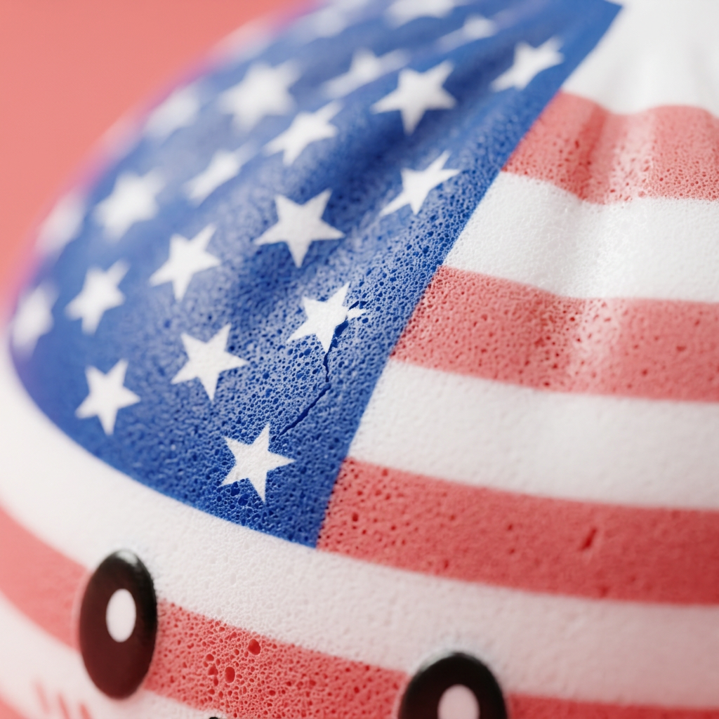 Squishy Dumpling USA Flagg-Squishy — närbild på strukturen