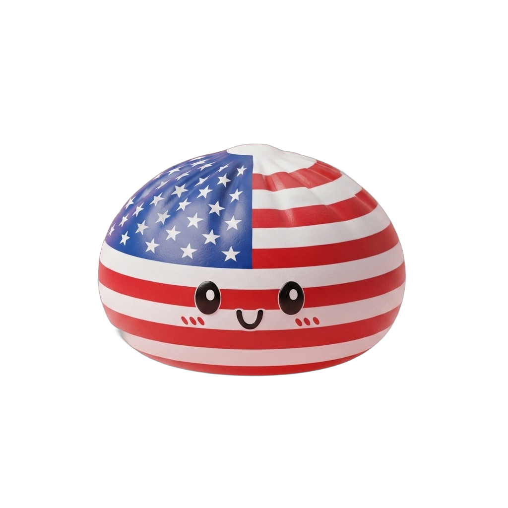 Squishy Dumpling USA Flagg-Squishy — i klämmet, mjukt slow-rise-skum
