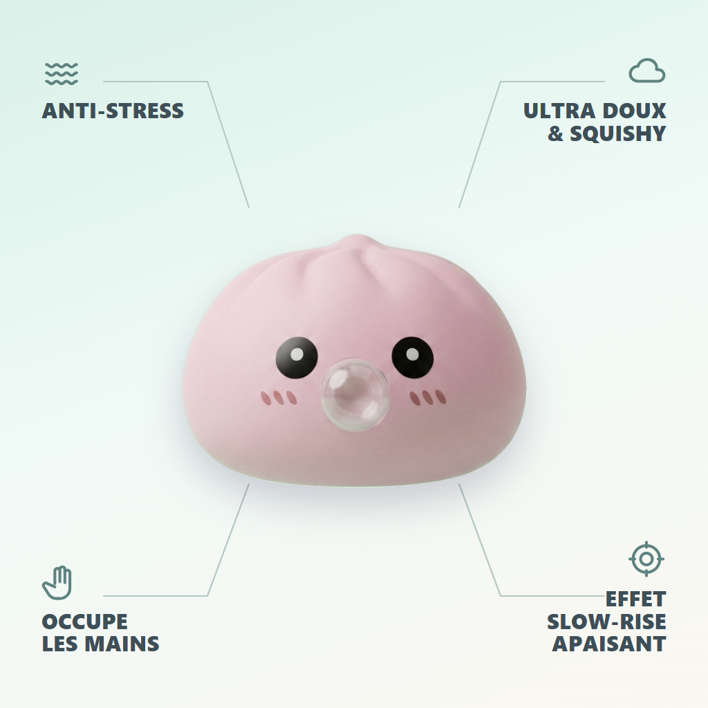 Puffig Rosa Dumpling Squishy Mjuk — dess fördelar