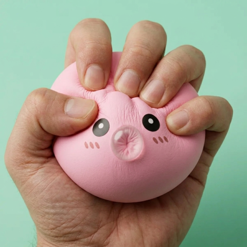 Puffig Rosa Dumpling Squishy Mjuk — slow-rise-effekt, skummet återtar långsamt sin form