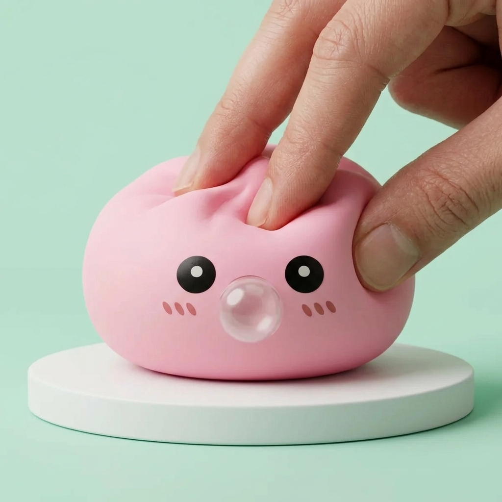 Puffig Rosa Dumpling Squishy Mjuk — i klämmet, mjukt slow-rise-skum