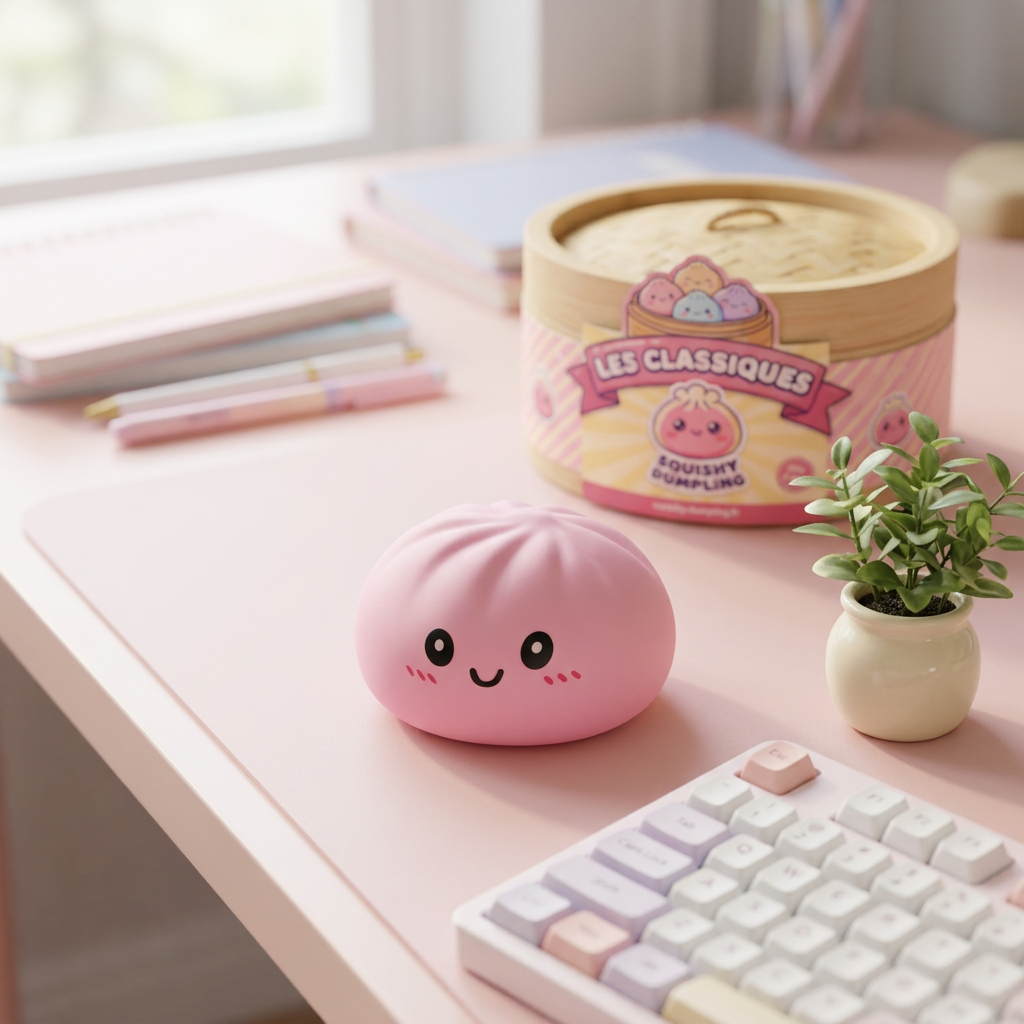 Pink Squishy Dumpling Mjuk Skönhet i sin kawaii-miljö