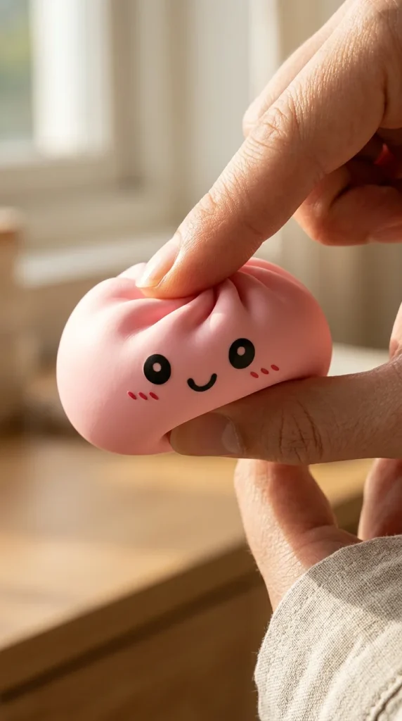Pink Squishy Dumpling Mjuk Skönhet mitt i klämmet
