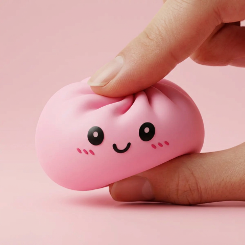 Pink Squishy Dumpling Mjuk Skönhet — i klämmet, mjukt slow-rise-skum