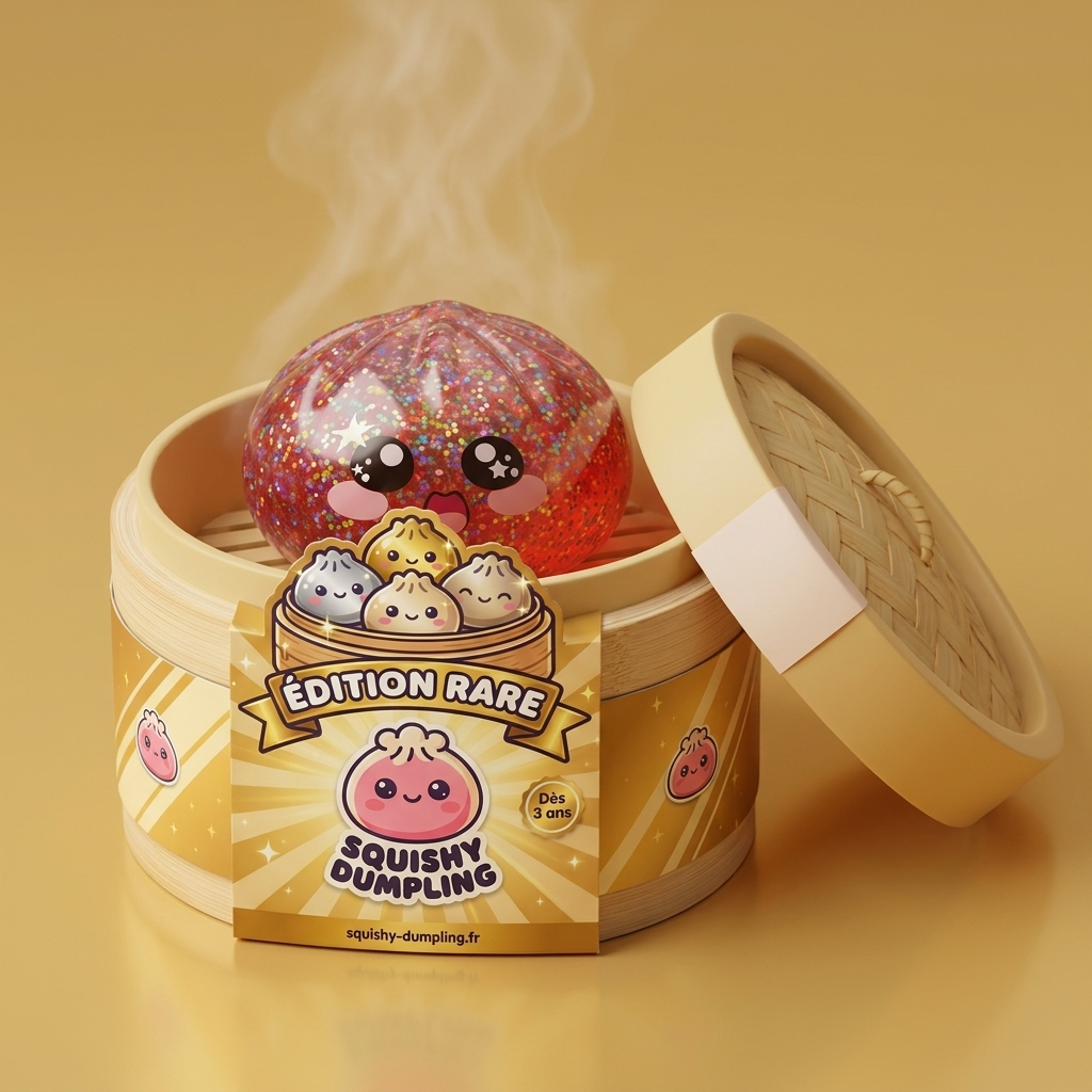 Galaxy Dumpling Squishy Rosa Kawaii i sin bambu-ångkorg