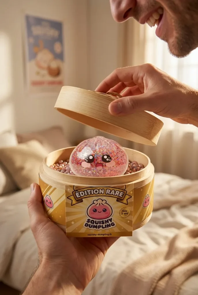 Galaxy Dumpling Squishy Rosa Kawaii i unboxing-ögonblicket