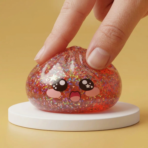 Galaxy Dumpling Squishy Rosa Kawaii — i klämmet, mjukt slow-rise-skum