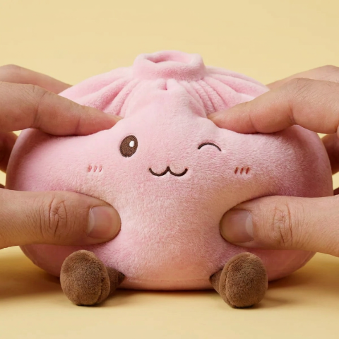 Squishy Dumpling Toy XXL Rosa — slow-rise-effekt, skummet återtar långsamt sin form
