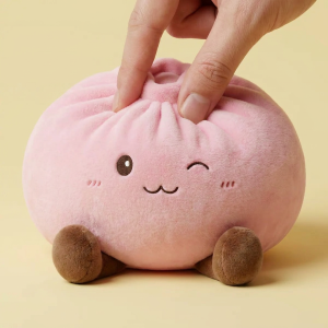 Squishy Dumpling Toy XXL Rosa — i klämmet, mjuk plysch