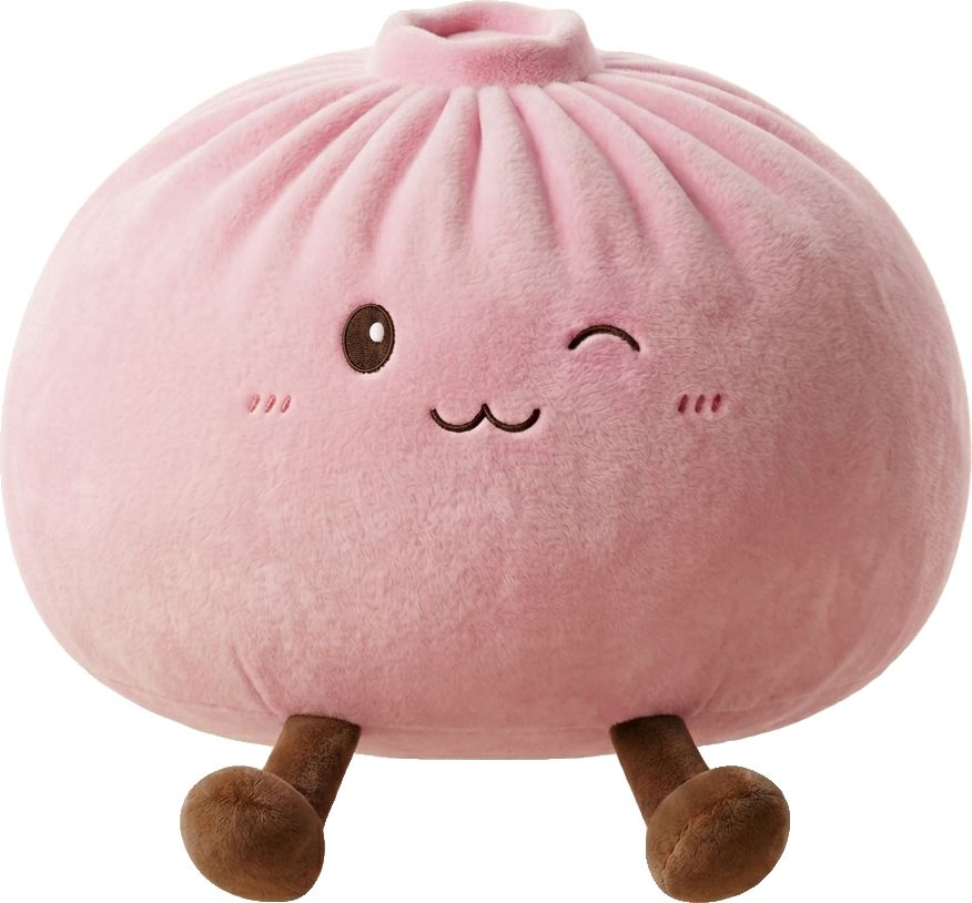 Squishy Dumpling Toy XXL Rosa — i klämmet, mjukt slow-rise-skum